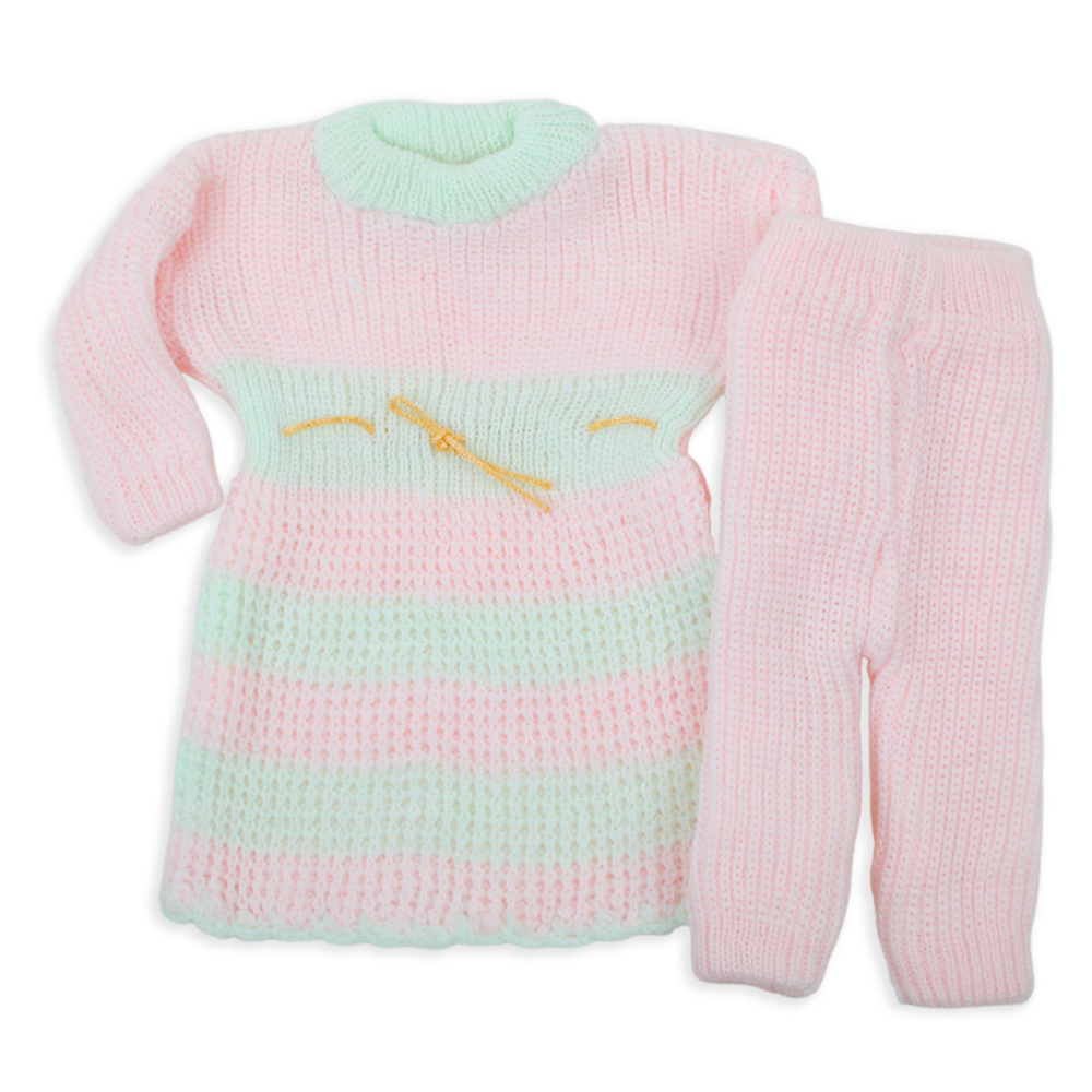 Newborn Girls Woolen Suits - Baby Pink, Newborn Girls Sets & Suits, Chase Value, Chase Value