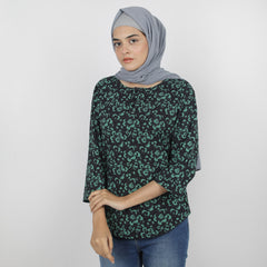 Women's Full Sleeves Printed Top - Dark Green