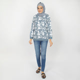 Women's Full Sleeves Sweat Shirt - White Blue, Women Sweatshirts & Hoodies, Chase Value, Chase Value