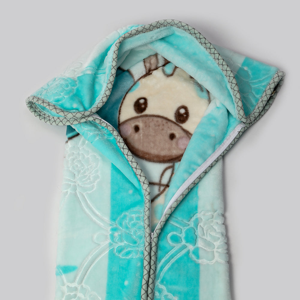 Kitten Gold Silk Zipper Blanket - Sky Blue, Blanket, Chase Value, Chase Value