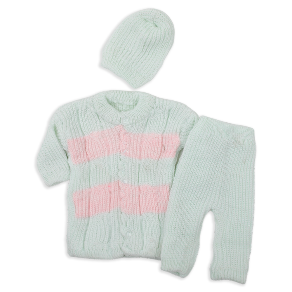 Newborn Girls Woolen Suits - Sea Green, Newborn Girls Sets & Suits, Chase Value, Chase Value