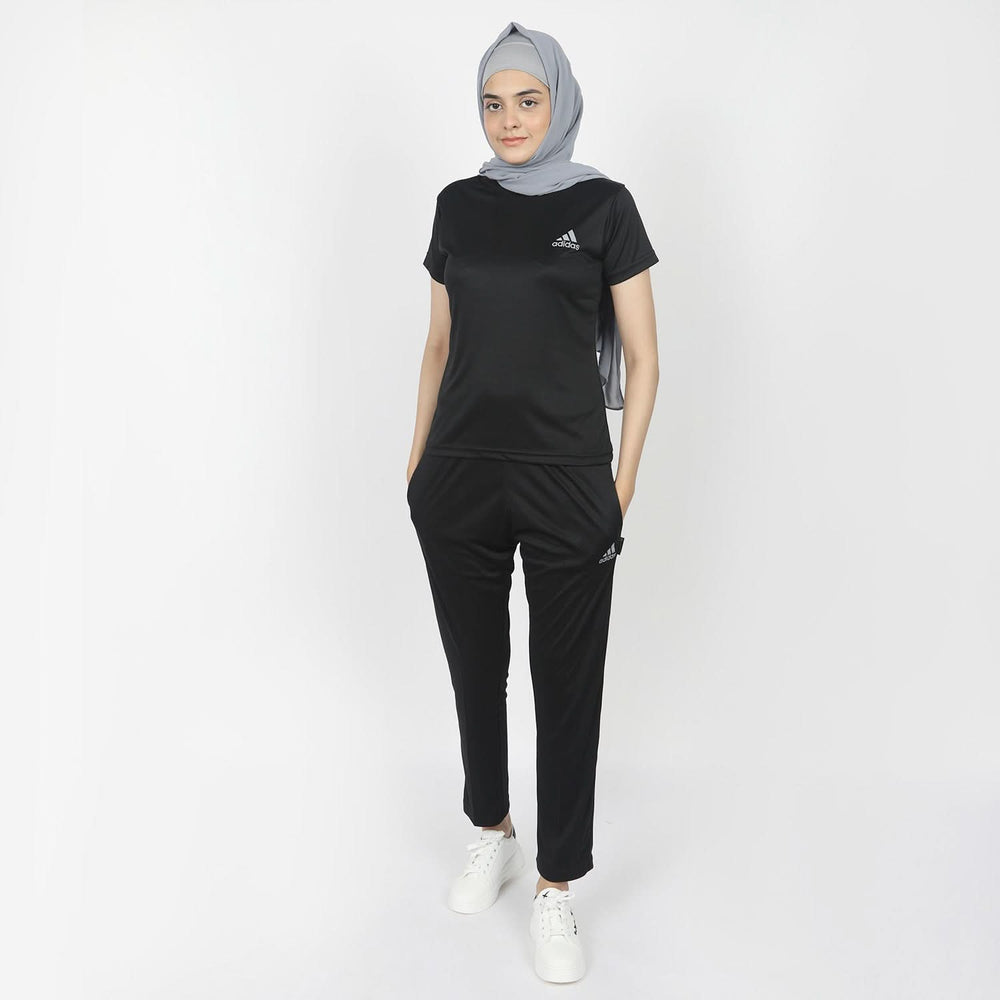 Women's Half Sleeves Track Suit - Black, Women Two Piece Outfit, Chase Value, Chase Value
