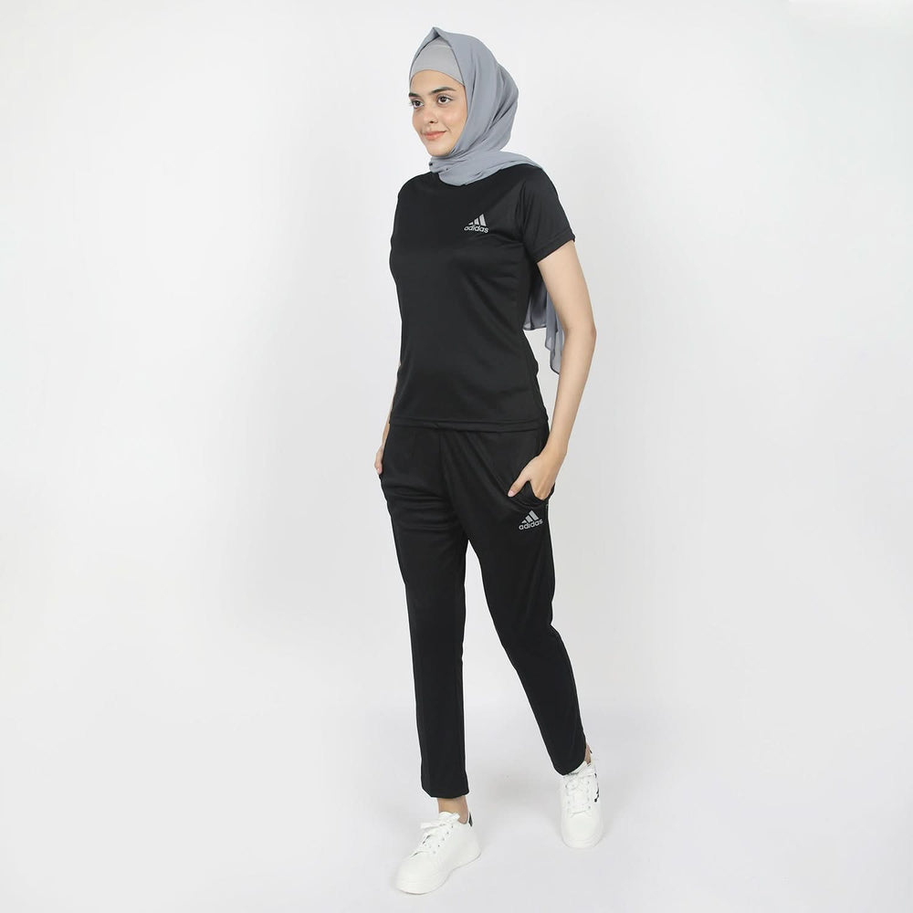 Women's Half Sleeves Track Suit - Black, Women Two Piece Outfit, Chase Value, Chase Value