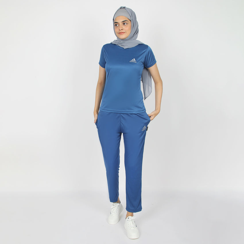 Women's Half Sleeves Track Suit - Blue