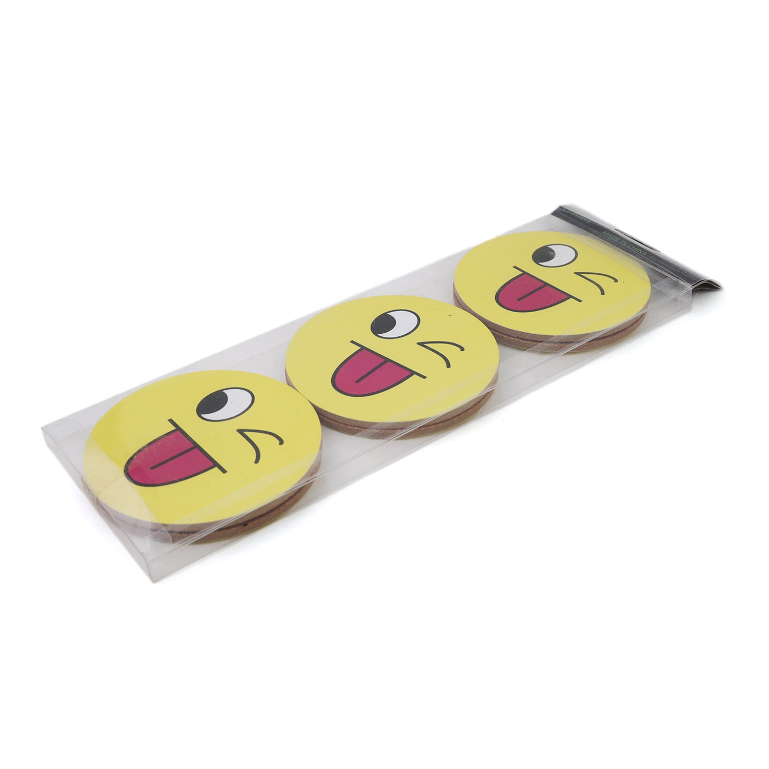 Wooden Emoji Tea Coaster 6Pcs, Thermos & Mug, Chase Value, Chase Value