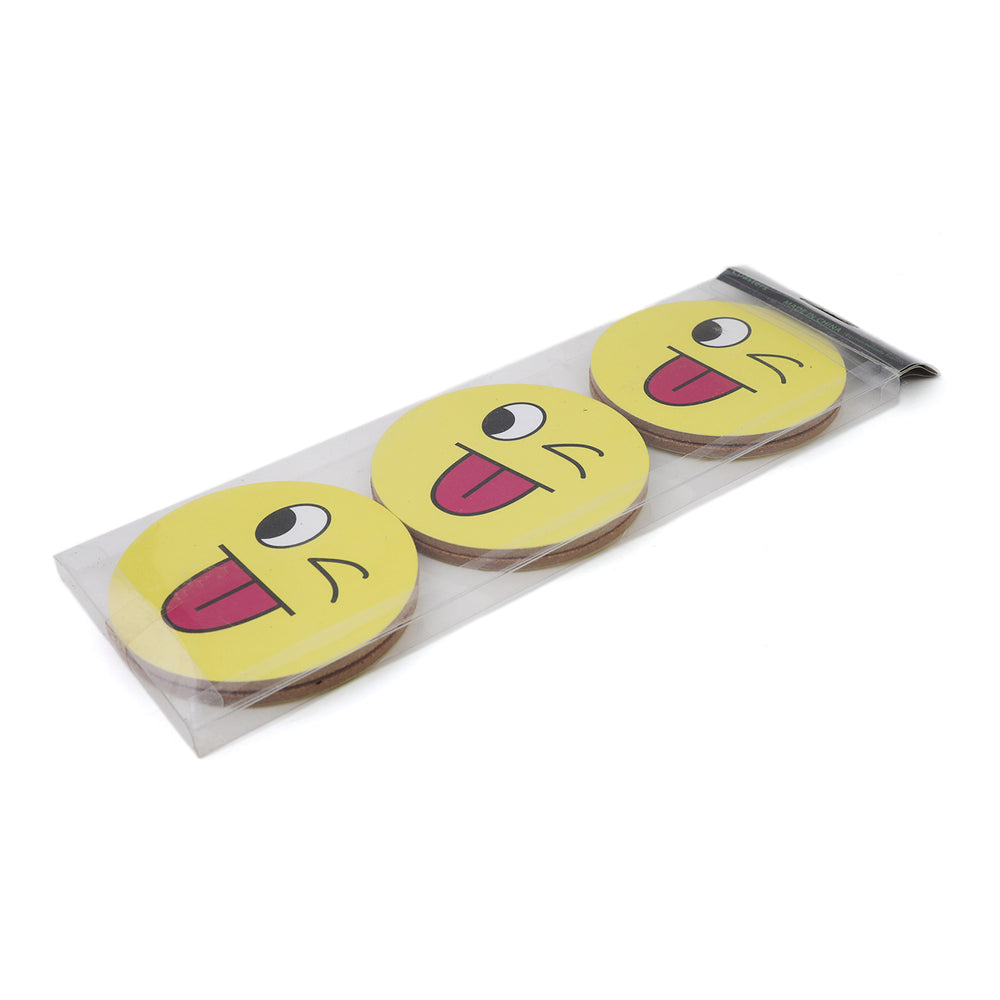 Wooden Emoji Tea Coaster 6Pcs, Thermos & Mug, Chase Value, Chase Value