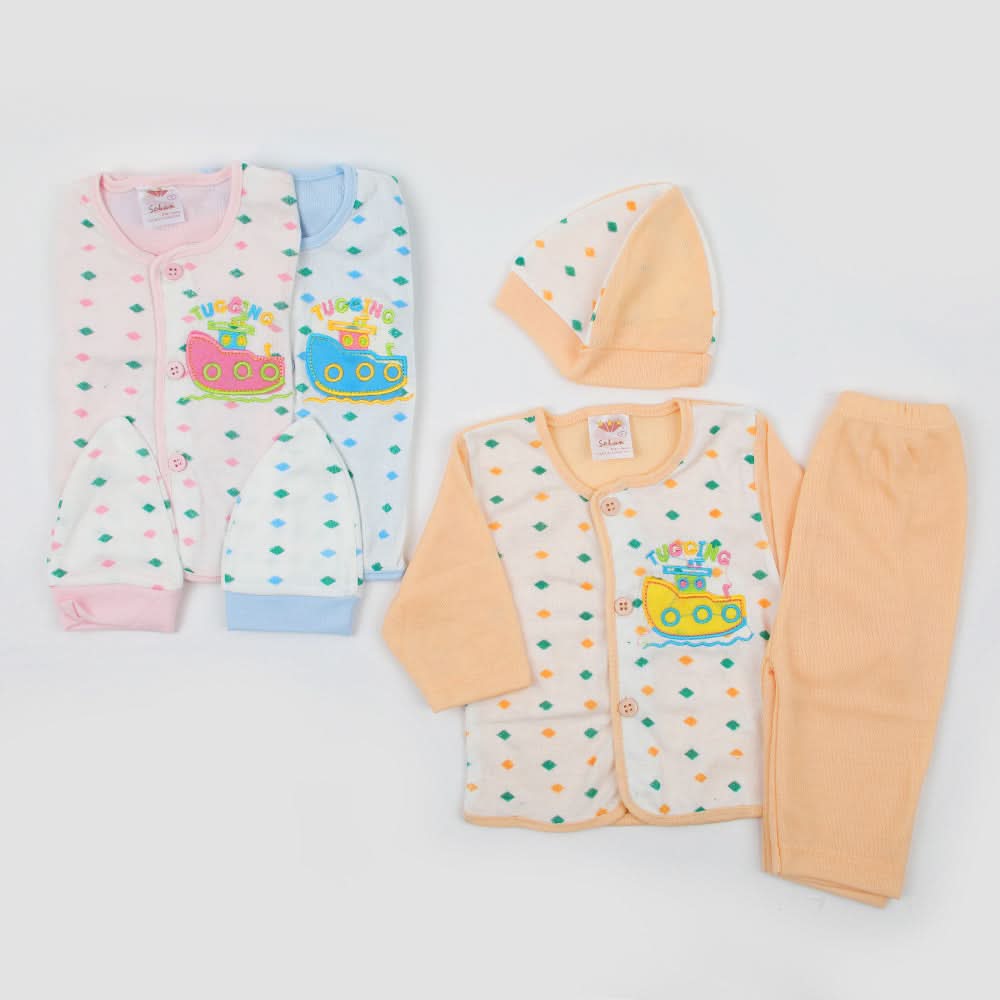 Newborn Boys Jhabla Suit - Pack of 3, Newborn Boys Sets & Suits, Chase Value, Chase Value
