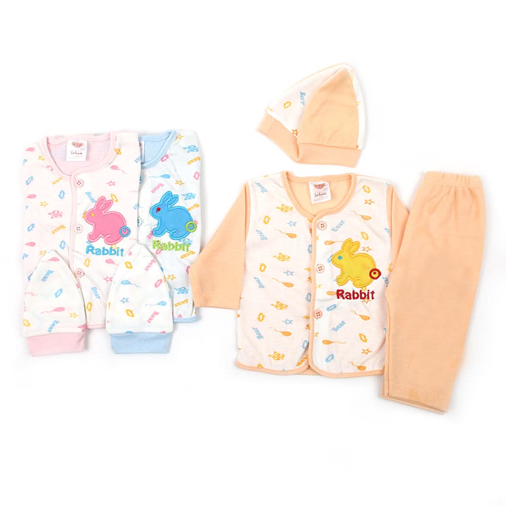 Newborn Girls Jhabla Suit - Pack of 3, Newborn Girls Sets & Suits, Chase Value, Chase Value