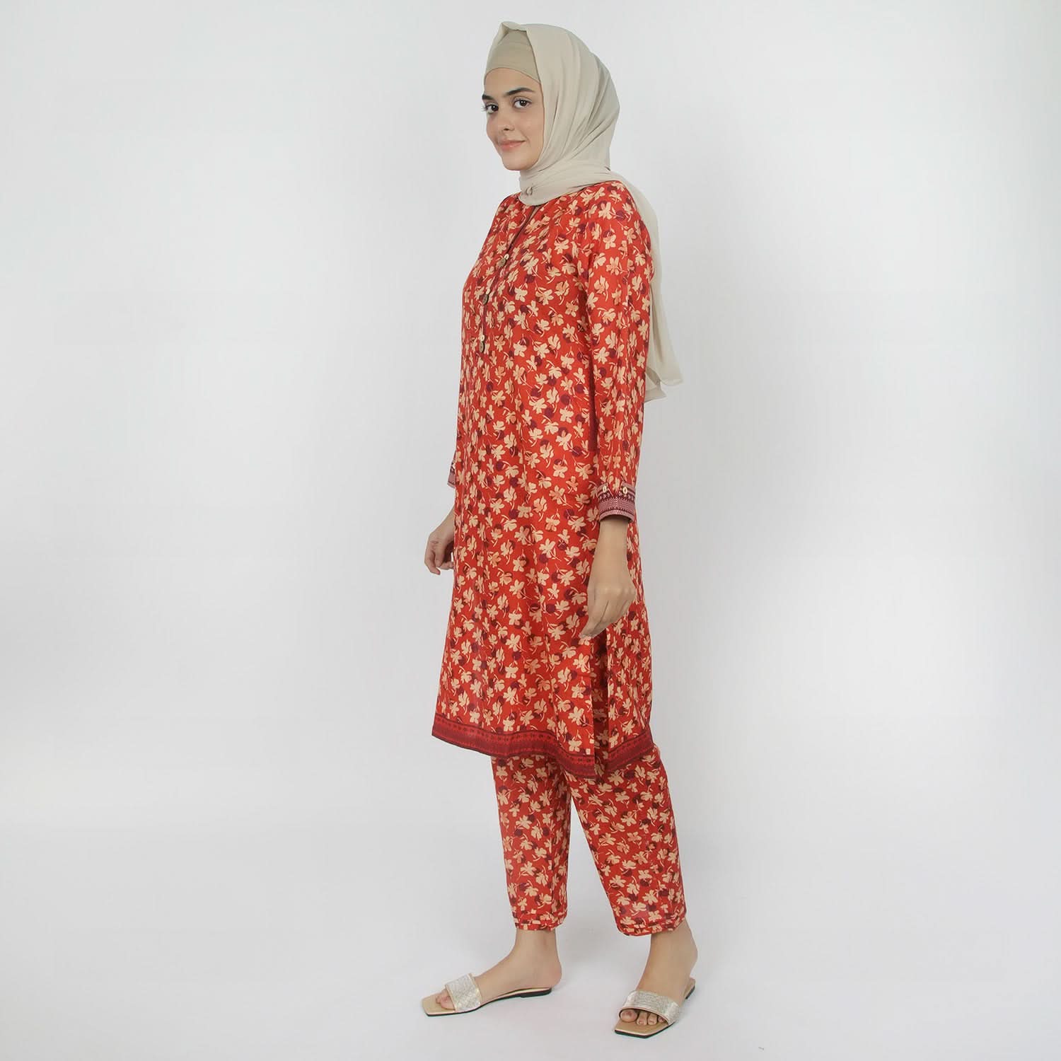 Eminent Women's Printed khaddar 2pcs Suit - Rust, Women Shalwar Suits, Eminent, Chase Value