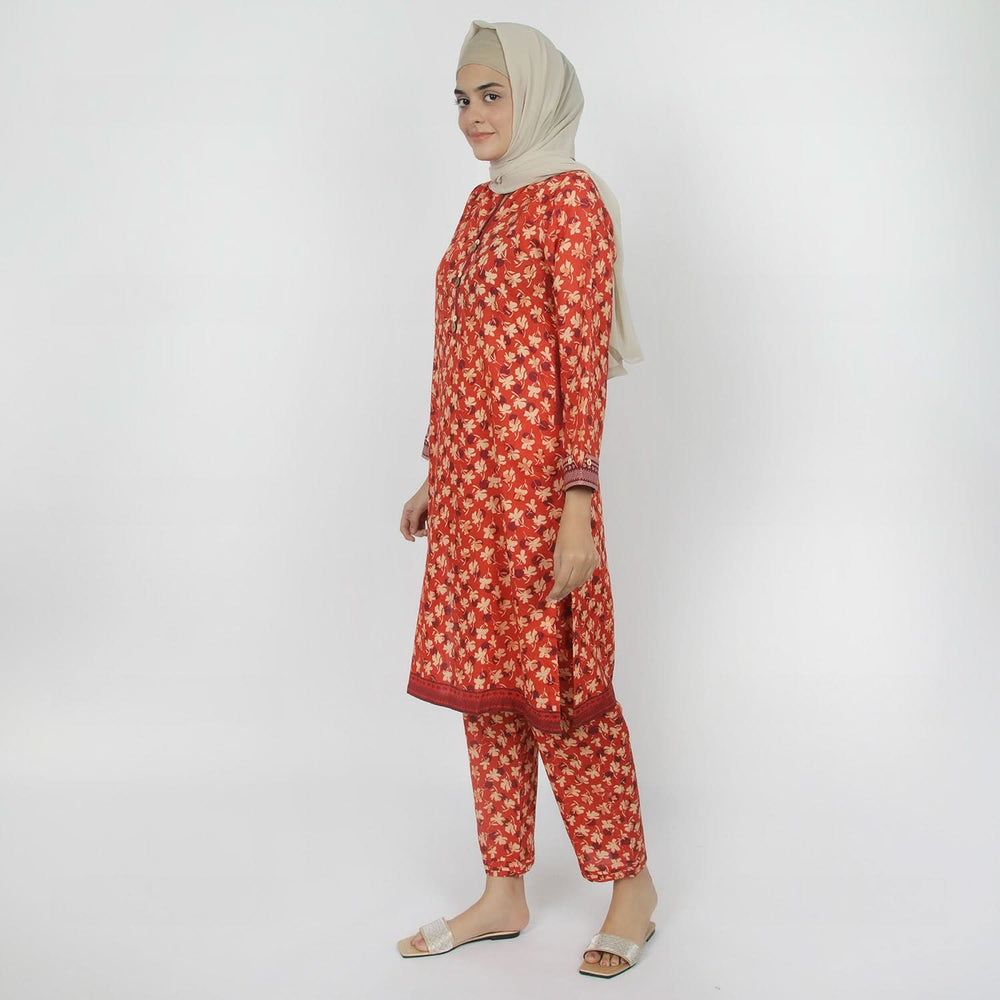 Eminent Women's Printed khaddar 2pcs Suit - Rust, Women Shalwar Suits, Eminent, Chase Value