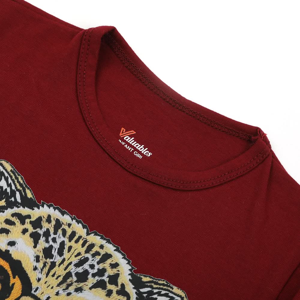 Newborn Girls Full Sleeves T-Shirt - Maroon, Newborn Girls T-Shirts, Chase Value, Chase Value