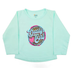 Newborn Girls Full Sleeves T-Shirt - Cyan