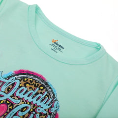 Newborn Girls Full Sleeves T-Shirt - Cyan