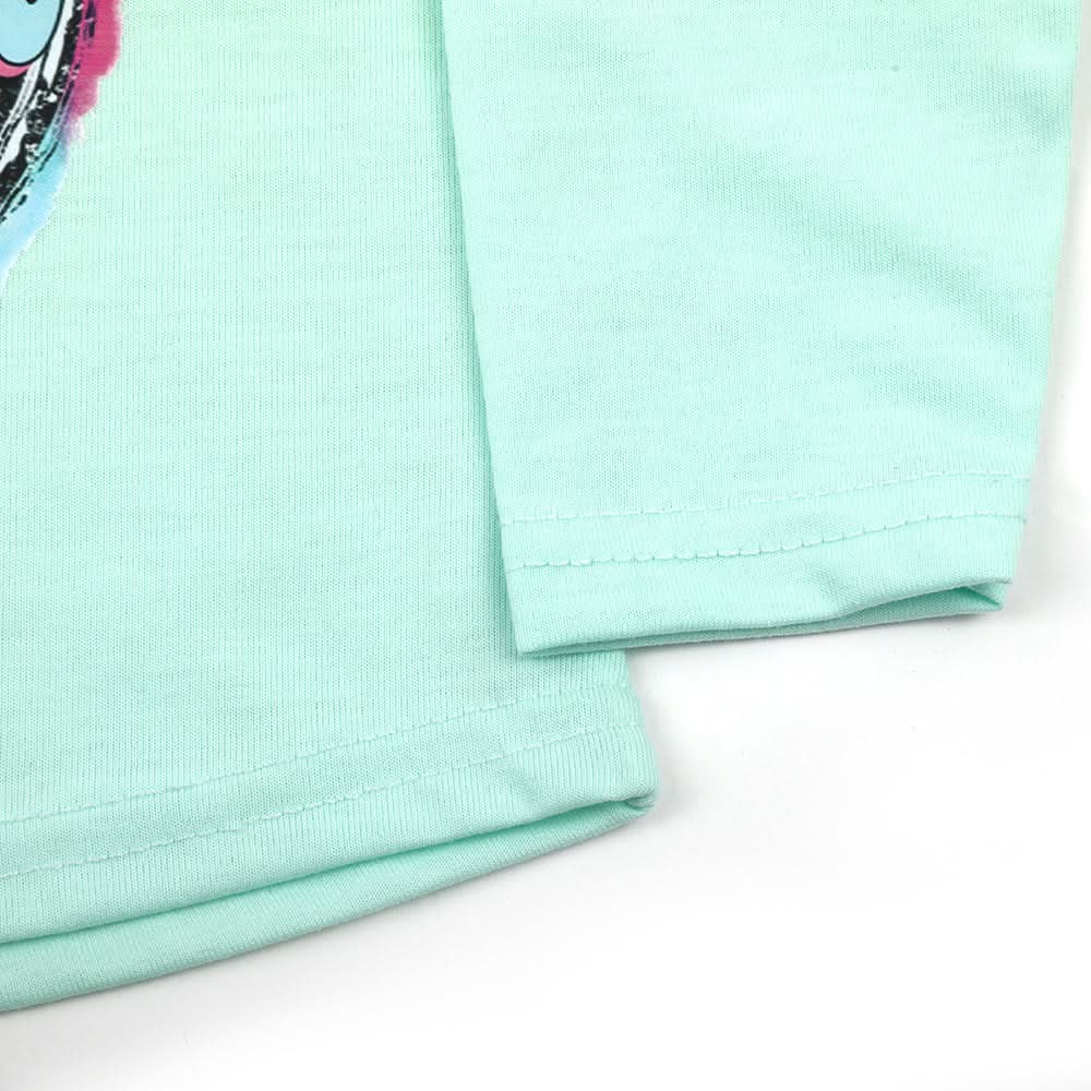 Newborn Girls Full Sleeves T-Shirt - Cyan, Newborn Girls T-Shirts, Chase Value, Chase Value