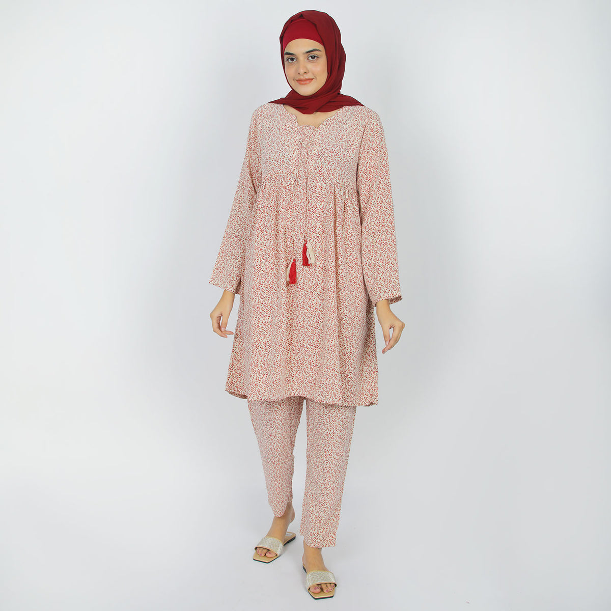 Women's Linen Printed Co-Ord Set - Fawn, Women Co-Ord Set, Chase Value, Chase Value