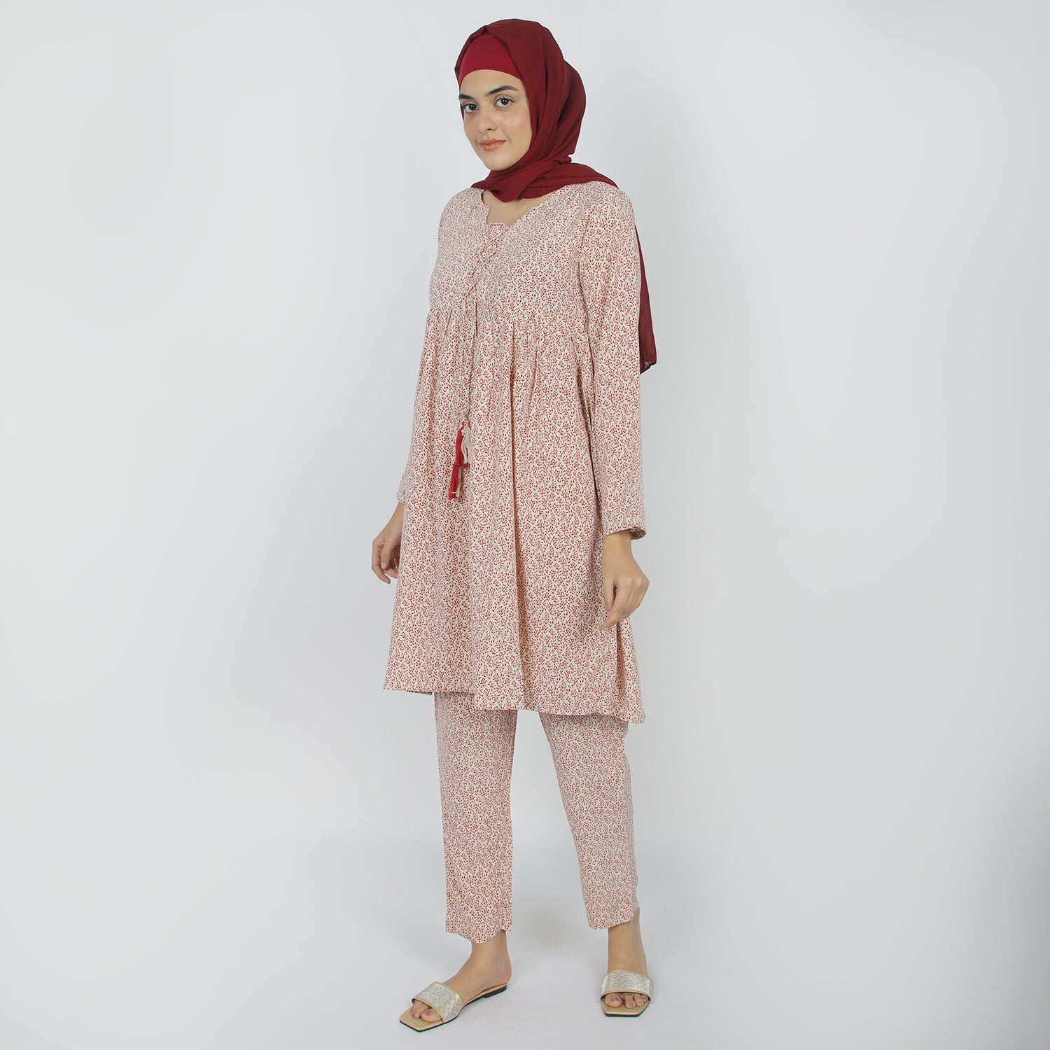 Women's Linen Printed Co-Ord Set - Fawn, Women Co-Ord Set, Chase Value, Chase Value