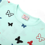 Girls Full Sleeves T-Shirt - Cyan, Girls T-Shirts, Chase Value, Chase Value