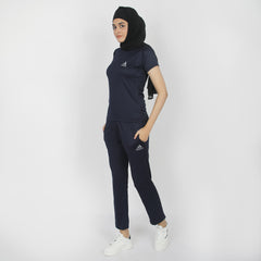 Women's Half Sleeves Track Suit - Navy Blue