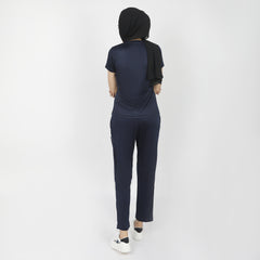 Women's Half Sleeves Track Suit - Navy Blue