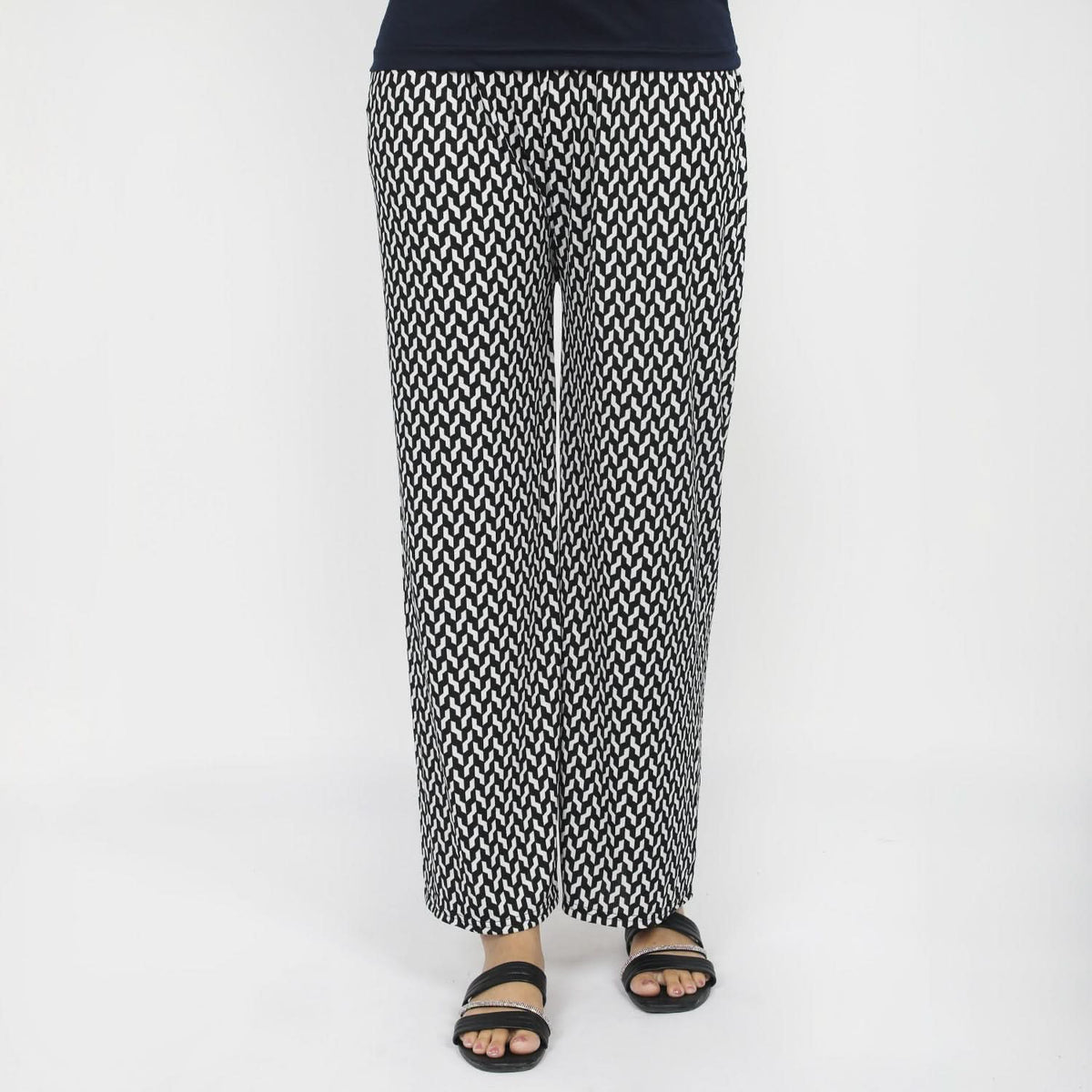 Women's Printed Trouser - Black, Women Pants & Tights, Chase Value, Chase Value