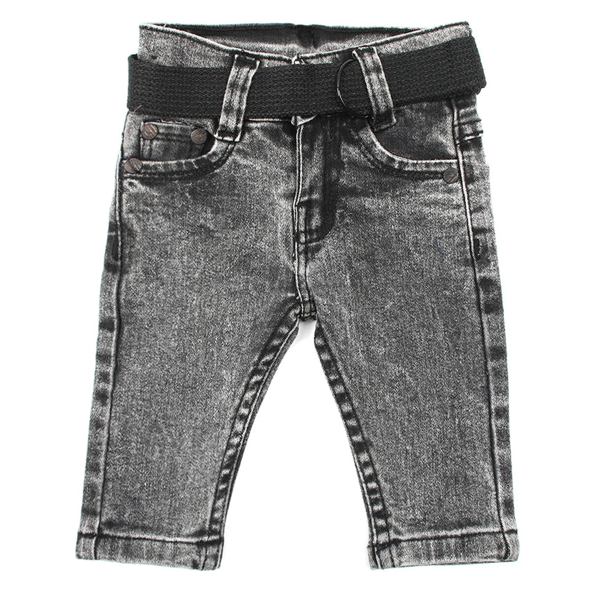 Newborn Boys Denim Pant - Grey