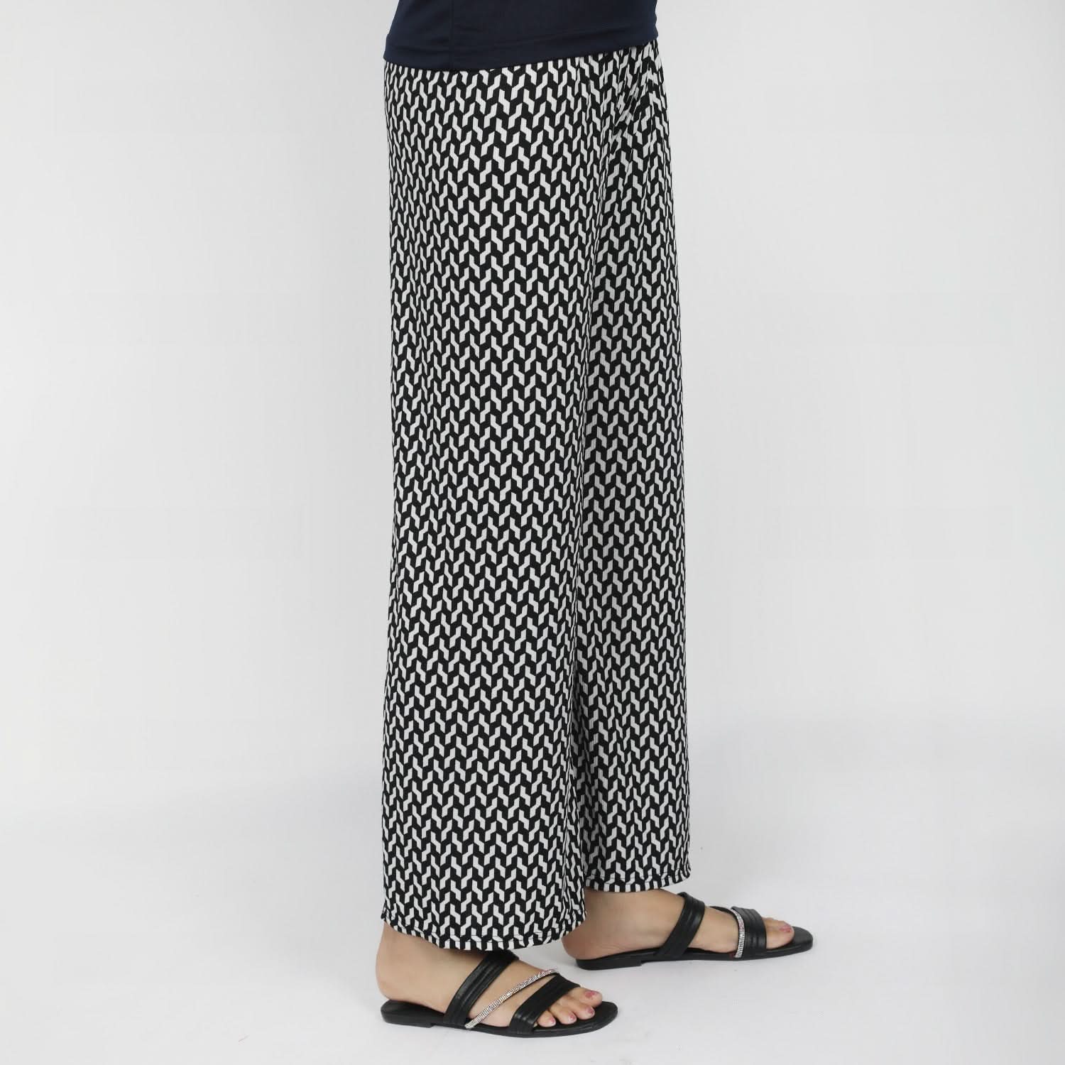 Women's Printed Trouser - Black, Women Pants & Tights, Chase Value, Chase Value