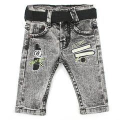 Newborn Boys Denim Pant - Grey