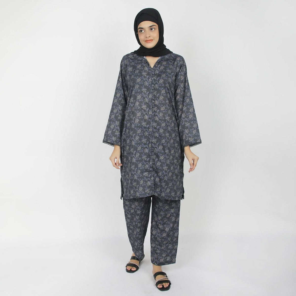 Women's Printed Co-Ord Set - Grey, Women Co-Ord Set, Chase Value, Chase Value