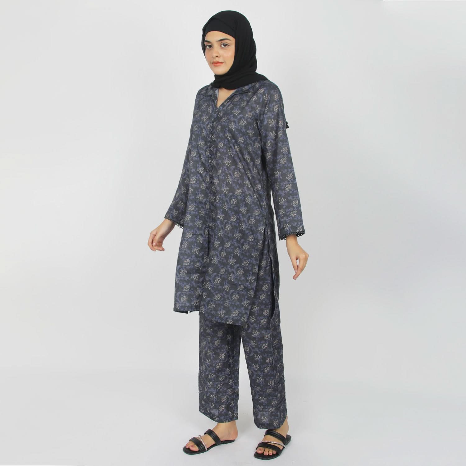 Women's Printed Co-Ord Set - Grey, Women Co-Ord Set, Chase Value, Chase Value