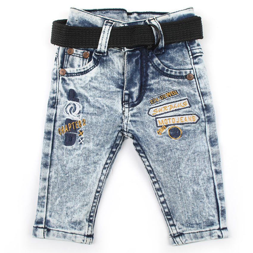 Newborn Boys Denim Pant - Light Blue