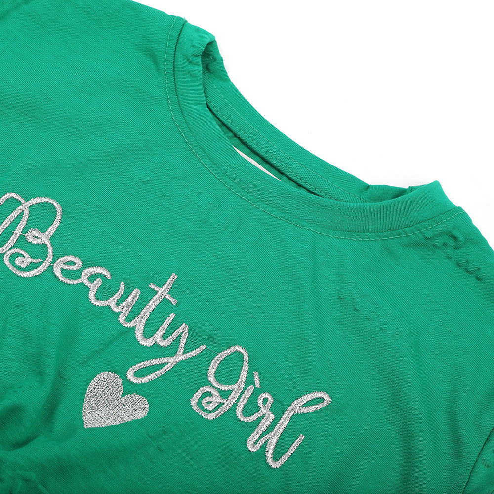 Girls Knitted Top - Green, Girls Tops, Chase Value, Chase Value