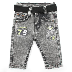 Newborn Boys Denim Pant - Grey