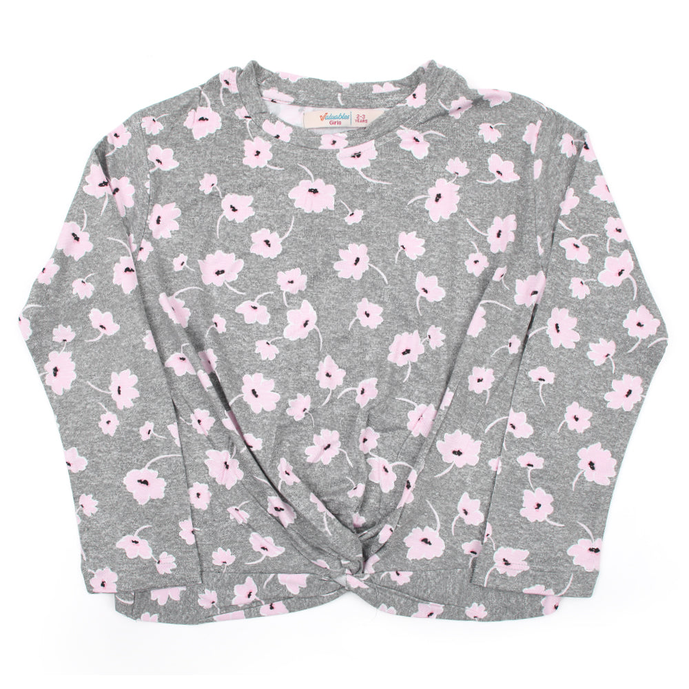 Girls Knitted Top - Grey, Girls Tops, Chase Value, Chase Value