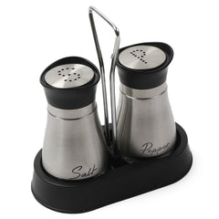 Salt & Pepper Steeliness Steel With Stand 2Pcs - Silver