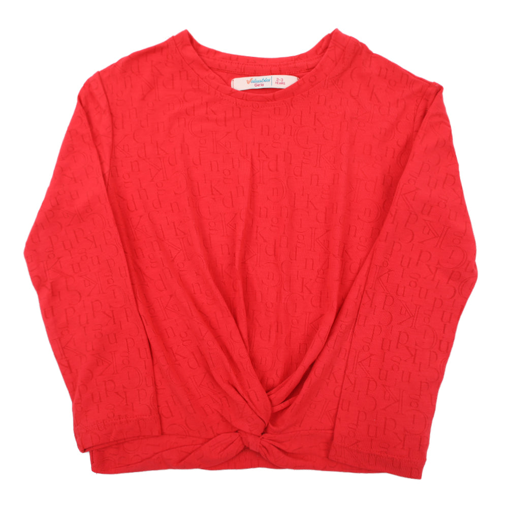 Girls Knitted Top - Red, Girls Tops, Chase Value, Chase Value