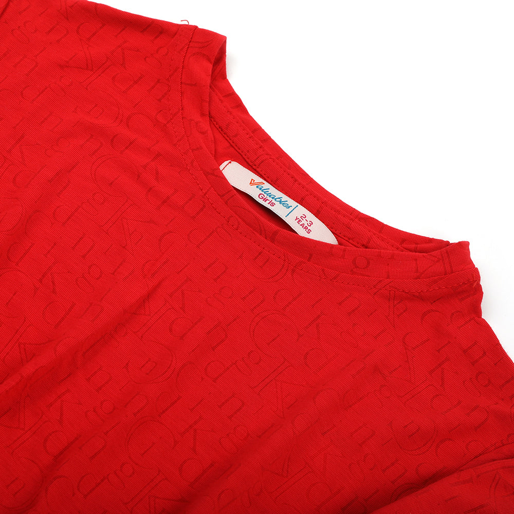 Girls Knitted Top - Red, Girls Tops, Chase Value, Chase Value