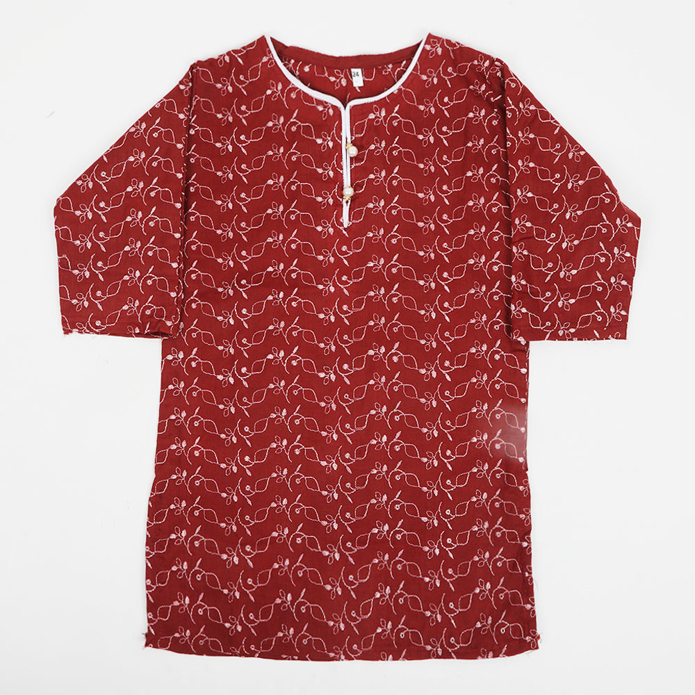 Girls Kurti Fancy - Maroon, Girls Kurti, Chase Value, Chase Value