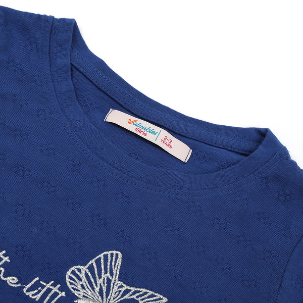 Girls Knitted Top - Royal Blue