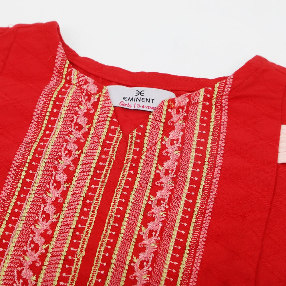 Eminent Girls Embroidered Shalwar Suit - Red, Girls Shalwar Kameez, Eminent, Chase Value