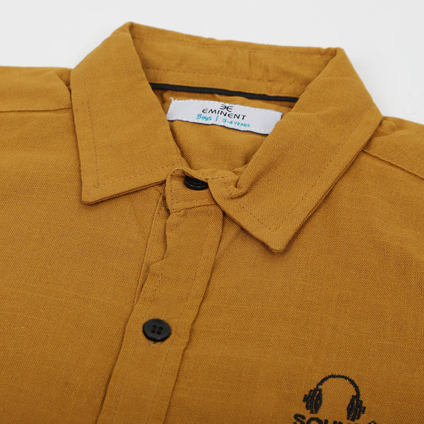 Eminent Boys Casual Half Sleeves Shirt - Mustard