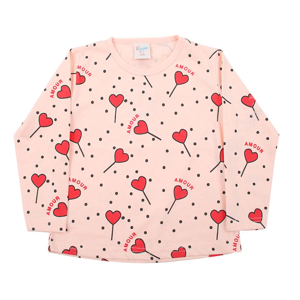 Girls Full Sleeves T-Shirt - Pink, Girls T-Shirts, Chase Value, Chase Value