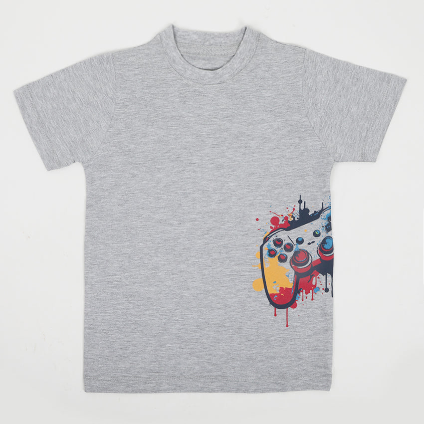 Eminent Boys Half Sleeves T-Shirt - Ash Grey