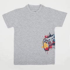 Eminent Boys Half Sleeves T-Shirt - Ash Grey