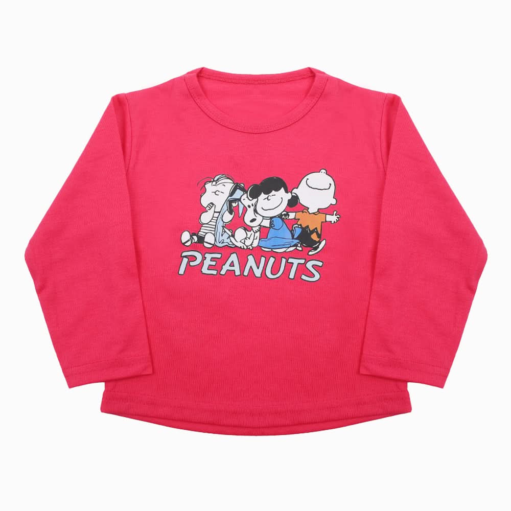 Newborn Girls Full Sleeves T-Shirt - Pink, Newborn Girls T-Shirts, Chase Value, Chase Value