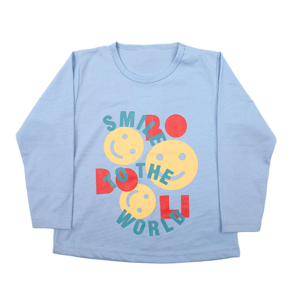 Girls Full Sleeves Printed T-Shirt - Blue