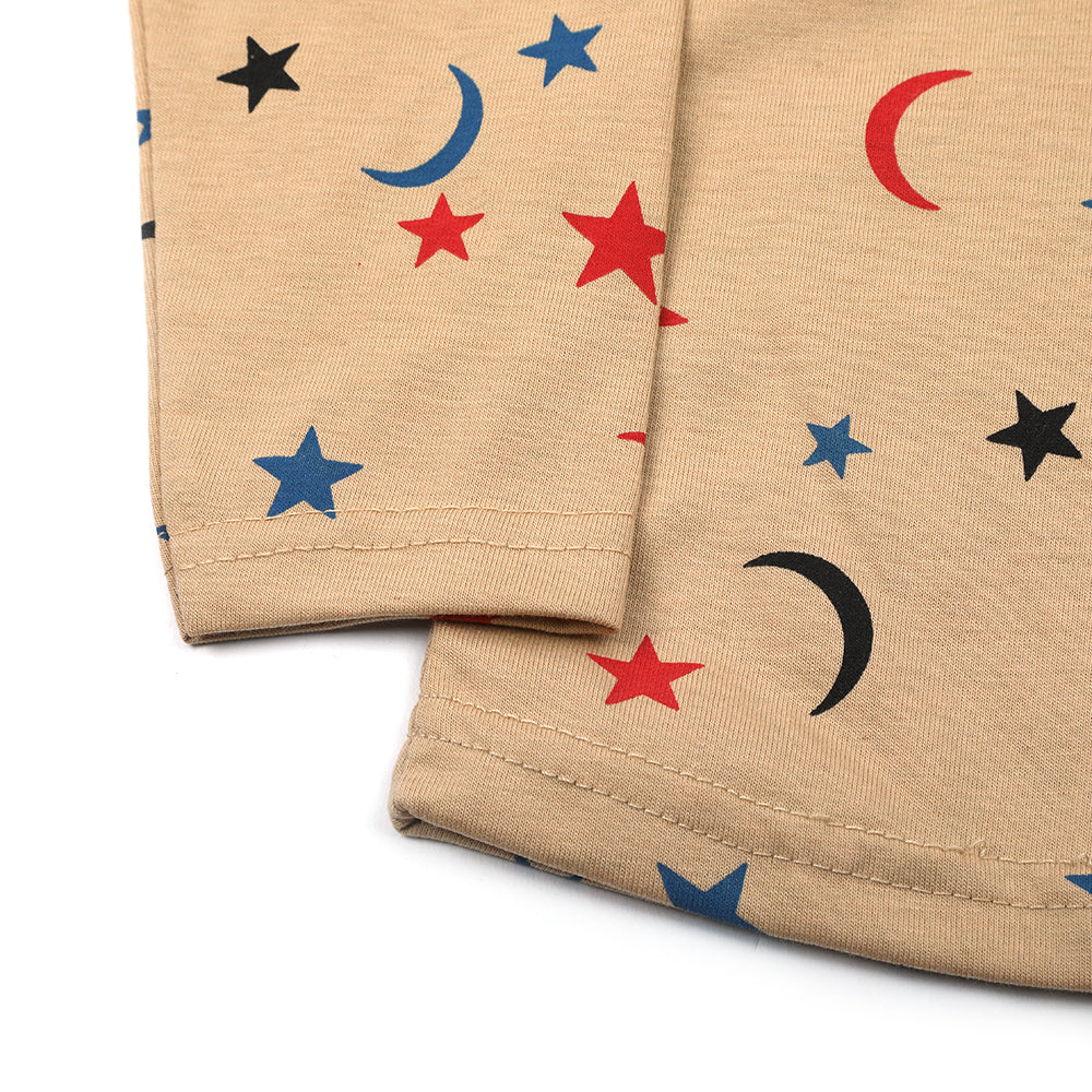 Girls Full Sleeves T-Shirt - Light Brown, Girls T-Shirts, Chase Value, Chase Value