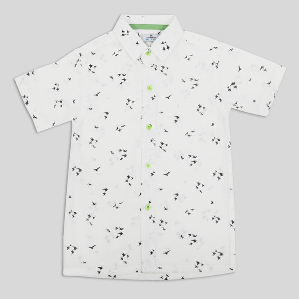 Eminent Boys Casual Printed Shirt - White