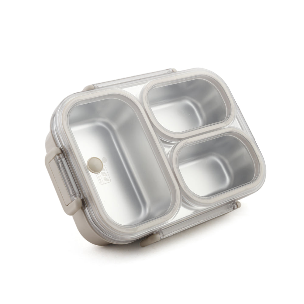 Lunch Box Stainless Steel – Three Compartments, Tiffin Boxes & Bottles, Chase Value, Chase Value