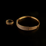 Women's Fancy Kara With Ring - Golden, Women Bangles & Bracelets, Chase Value, Chase Value