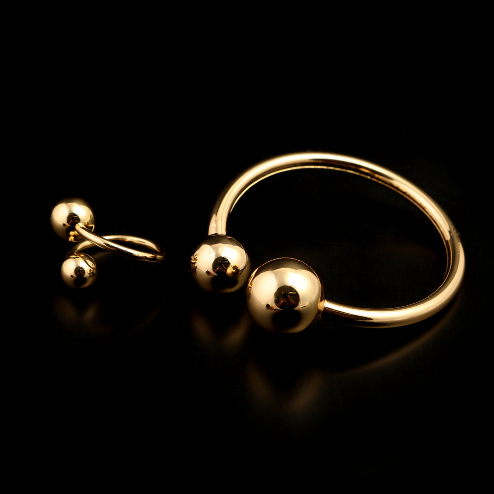 Woman's Fancy Kara With Ring - Golden, Women Bangles & Bracelets, Chase Value, Chase Value